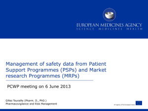 Management of safety data from Patient Support Programmes (PSPs