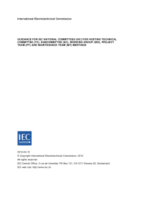 International Electrotechnical Commission GUIDANCE FOR IEC