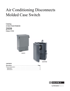 Air Conditioning Disconnects Molded Case Switch