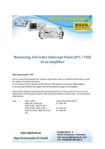 Measuring 3rd order Intercept Point (IP3 / TOI) of an amplifier