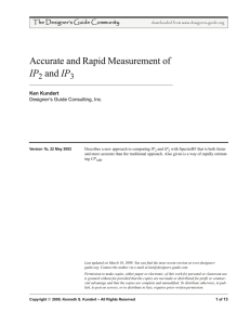 Accurate and Rapid Measurement of IP2 and IP3