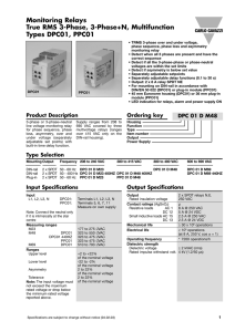 Monitoring Relays True RMS 3-Phase, 3