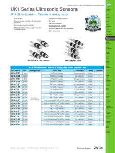 UK1 Series Ultrasonic Sensors