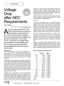 Voltage Drop after NEC Requirements