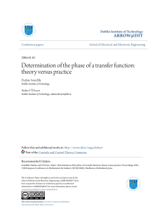 Determination of the phase of a transfer function