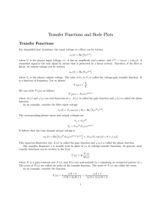 Transfer Functions and Bode Plots