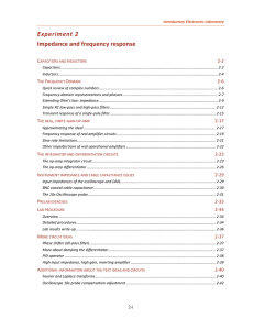 Experiment 2 Impedance and frequency response