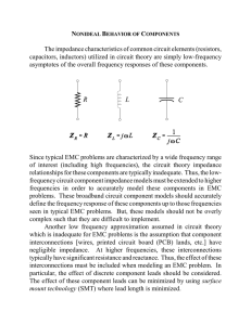 The impedance characteristics of common circuit elements (resistors