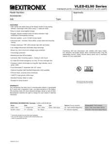 Exitronix GVLED-U-BL-EL90 Exit Light Spec Sheet