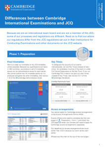 Differences between Cambridge International Examinations and JCQ