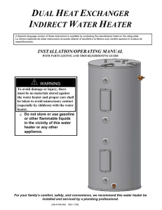 DUAL HEAT EXCHANGER INDIRECT WATER HEATER