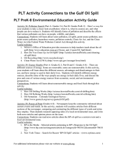 PLT Activity Connections to the BP Oil Spill