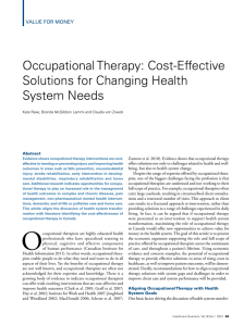 Occupational Therapy: Cost-Effective Solutions for Changing Health