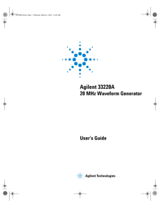 Agilent 33220A User`s Guide