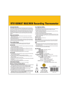 RT8100MAT MAX/MIN Recording Thermometer
