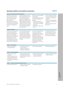 Operating conditions and standards in pneumatics