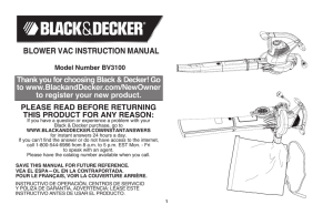 BLOWER VAC INSTRUCTION MANUAL