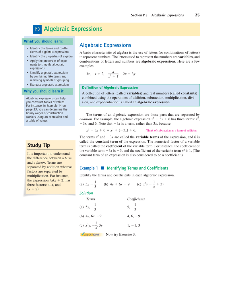 Algebraic Expressions