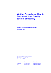 Writing Procedures: How to Document Your Quality