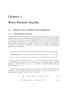 Chapter 1 Wave–Particle Duality