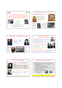 1 Wave particle duality for a single photon: from Einstein licht