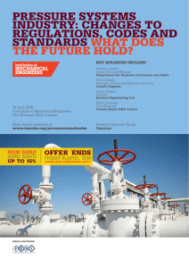 Pressure systems Industry: Changes to regulatIons