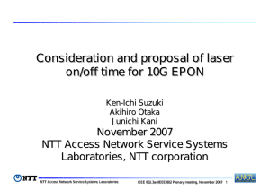 Consideration and proposal of laser on/off time for 10G