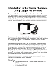Introduction to Vernier Photogates using Logger Pro
