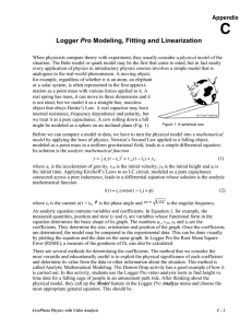 Logger Pro Modeling, Fitting and Linearization