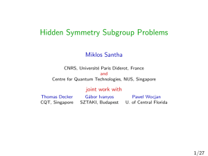 Hidden Symmetry Subgroup Problems