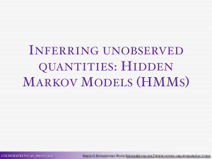 INFERRING UNOBSERVED QUANTITIES: HIDDEN MARKOV