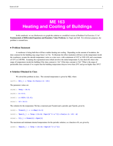 ME 163 Heating and Cooling of Buildings