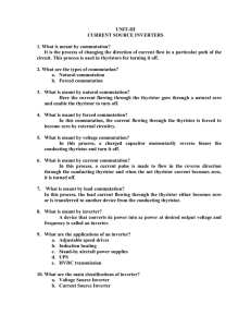 UNIT-III CURRENT SOURCE INVERTERS 1. What is meant by