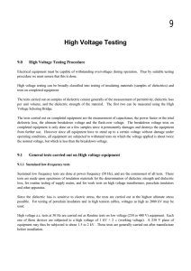 High Voltage Testing - Department of Electrical Engineering