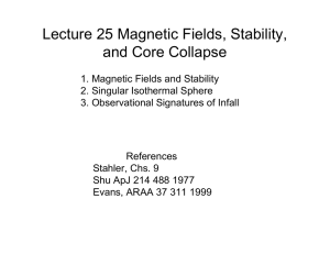 Lecture 25 Magnetic Fields, Stability, and Core Collapse