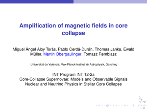 Amplification of magnetic fields in core collapse
