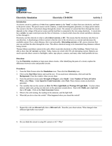 Electricity Simulation Electricity CD-ROM Activity 2