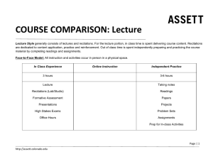 Comparing Lecture Course Delivery Models
