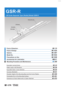 Model GSR-R - THK Technical Support