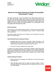 Advice for the Hand Cleaning of Viridian Enviroshield Performance