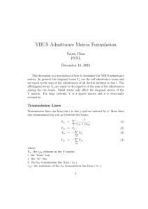 YBUS Admittance Matrix Formulation