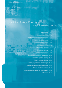 Relay Testing and Commissioning