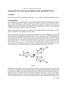 Experiment #6, Series and Parallel Circuits, Kirchhoff`s Laws