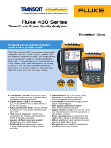 Fluke 434 Three-Phase Power Quality Analyzer