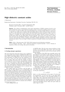 High dielectric constant oxides