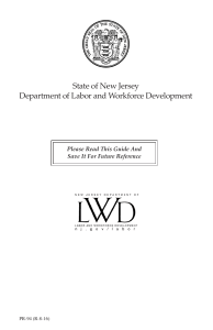 State of New Jersey Department of Labor and Workforce Development