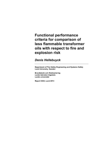 Functional performance criteria for comparison of less flammable
