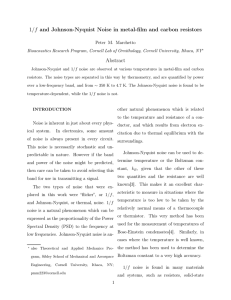 1/f and Johnson-Nyquist Noise in metal