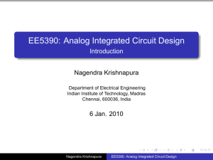 EE5390: Analog Integrated Circuit Design