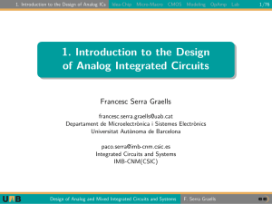 1. Introduction to the Design of Analog Integrated Circuits